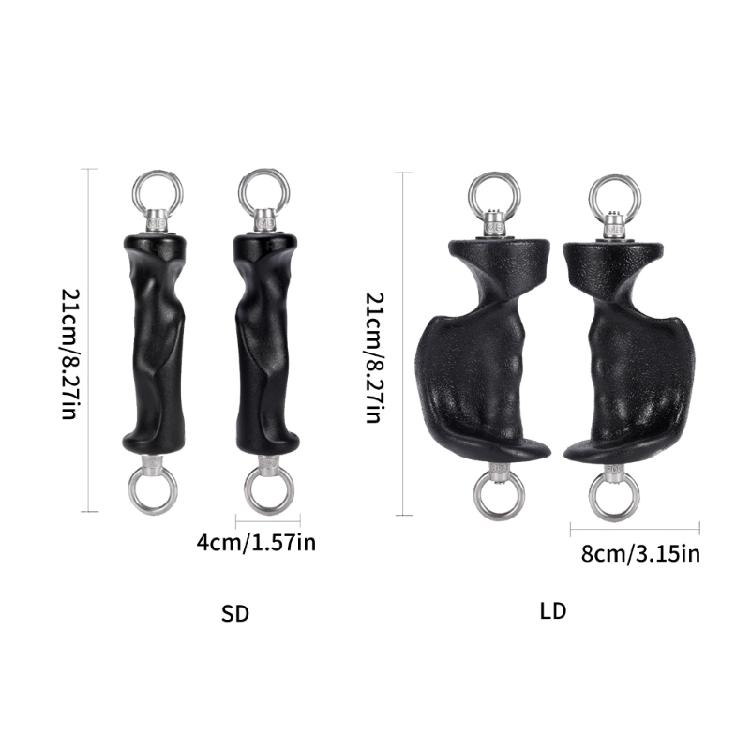 Exercise Grip Handles With Metal Rings For Pull Down Machines And Cable Workouts With Ergonomic Shape And Strong Build