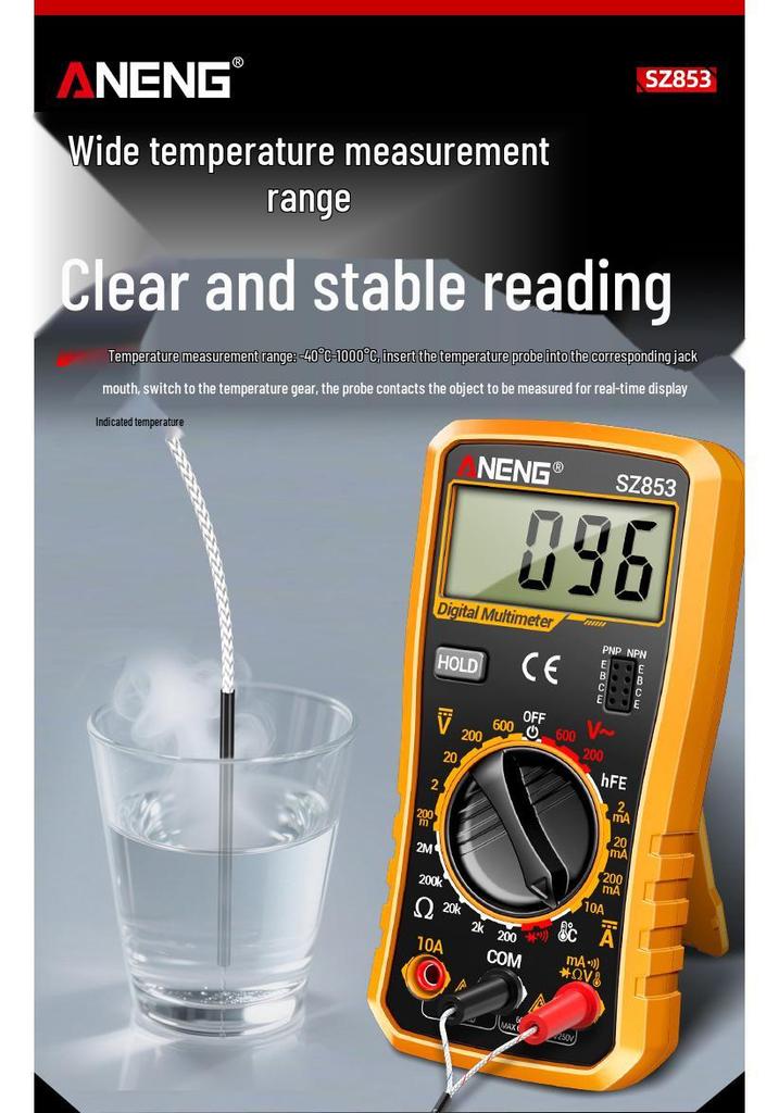 High-Precision Digital Multimeter for Electricians: Multi-Function, Portable, Data Hold Feature