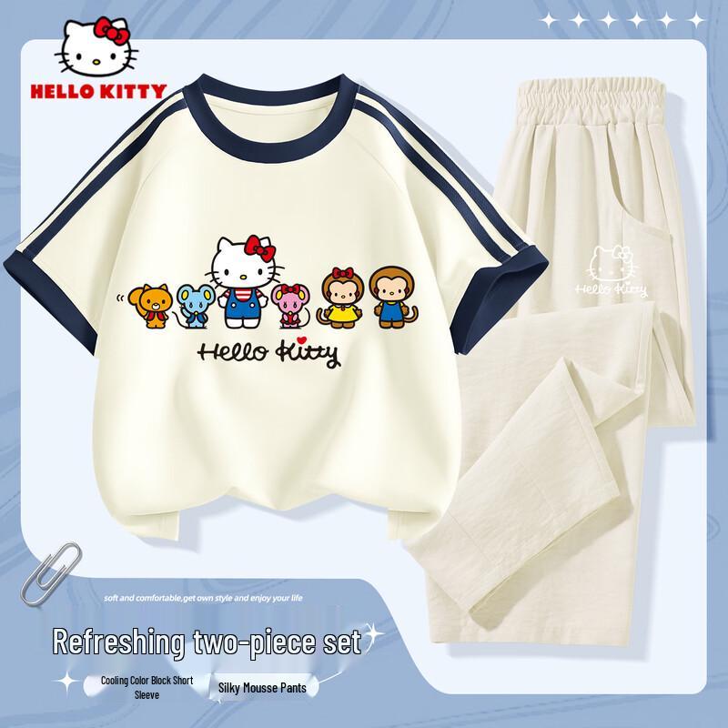 Hello Kitty Girls' Summer Casual T-Shirt & Pants Set
