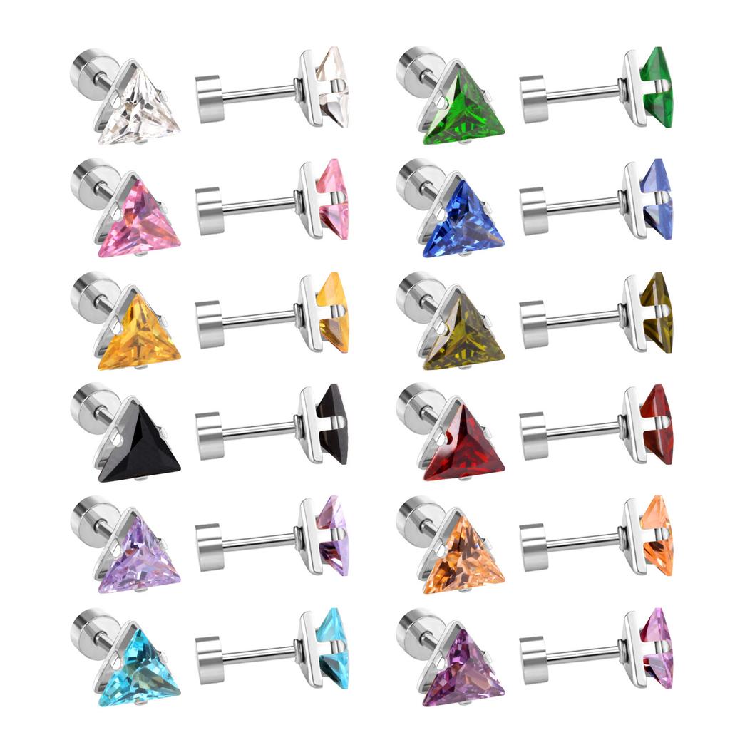 Titanium Steel Crystal Stud Earrings Sweet Cute Light Luxury Fashion Jewelry for Women Girls