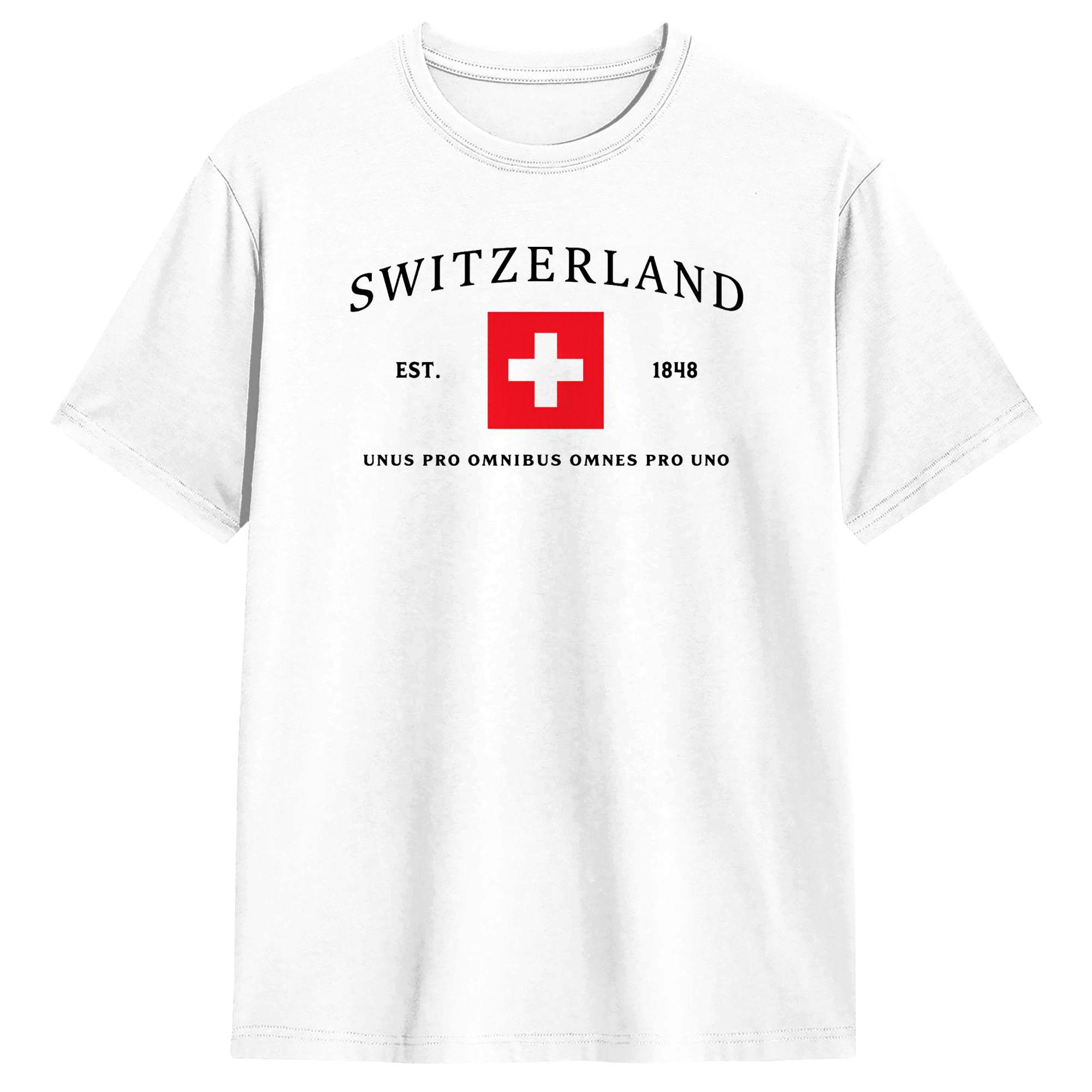 

Vintage Swiss Switzerland Flag T-Shirts for Men O Neck 100% Cotton T Shirts Short Sleeve Tees Gift Idea Tops 5XL різнокольоровий