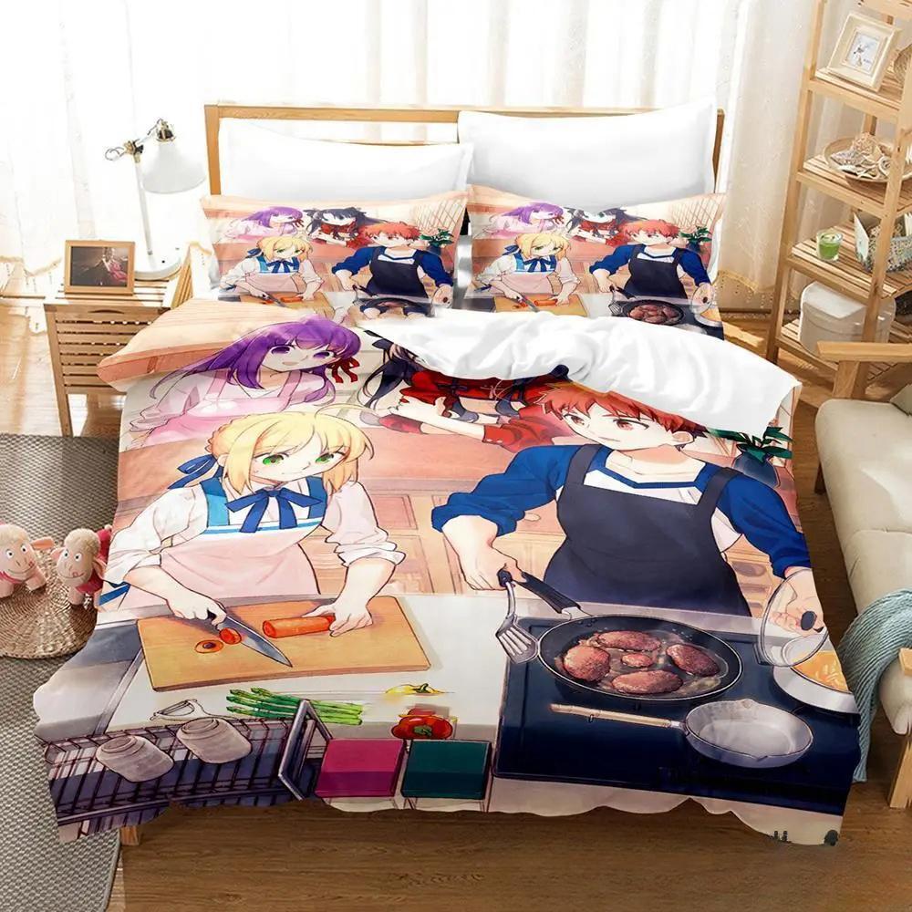 New Anime Today's Menu for the Emiya Family Bedding Set,Duvet Cover Bed Set Quilt Cover,King Queen Twin Size Boys Girls Adults