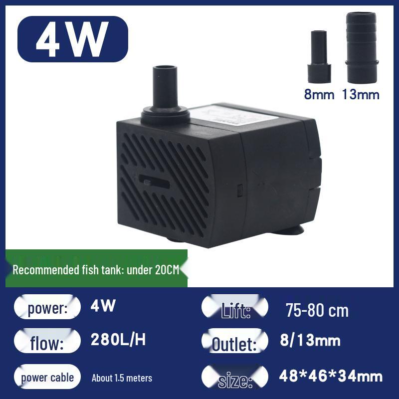 Submersible Water Pump for Fish Tanks, Fountains, Feng Shui Wheels, and Ponds with Light (5W, 6W, 8W)
