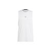 Solid Color Logo Round Neck Fitness Training Sleeveless Vest Men Tops White IS3709
