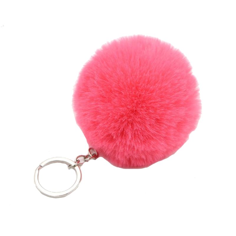 Colorful Pompoms Keychains Fluffy Plush Ball Faux Fur Keyring for Women Girl Hat Shoes Jewelry Bag Charms Accessories