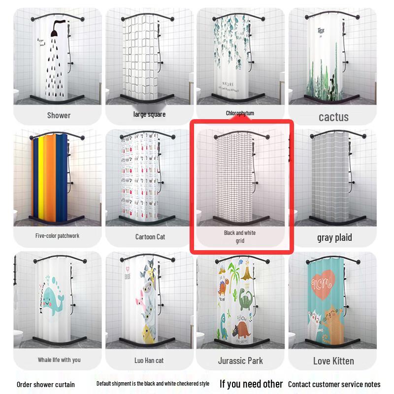 Yidashang Telescopic Corner Shower Curtain Rod Set