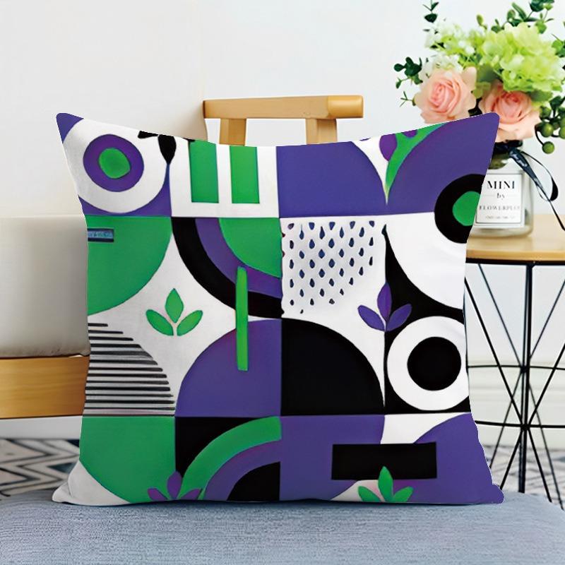Colorful Geometric Print Decorative Pillowcase Bedroom Living Room Square Cushion Pillowcase
