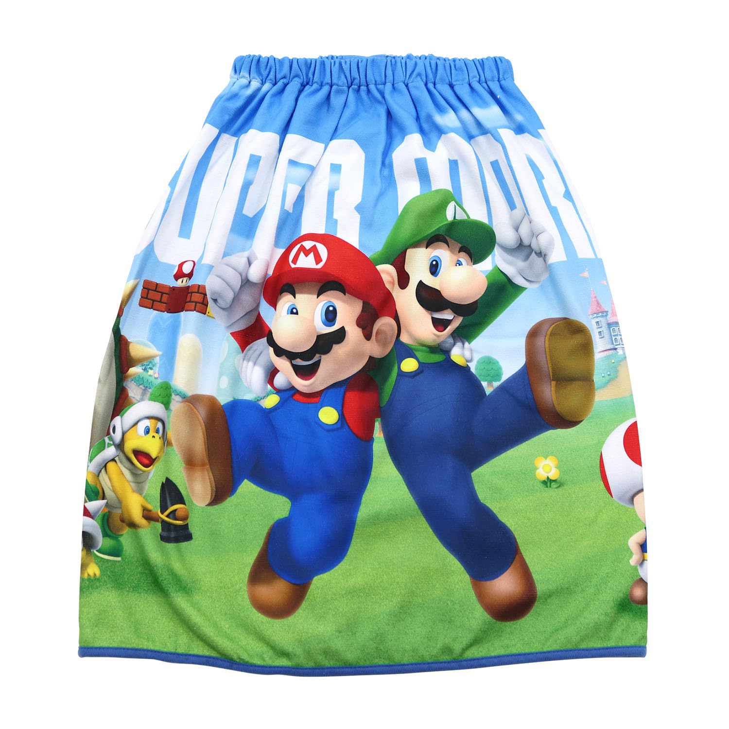 Super Mario Wrap Wrap Pool Bath Changing Super Mario Free Size [Bandai] Towel, Microfiber, Boys  Towel, Kids  Towel, Towel, 60cm, Towel, Mario, Luigi,
