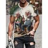 Men's Angel Warrior Armor Design 3D Pattern Casual Tshirt with Gold Illustration Portrait Print Regular Edition O Neck Machine Washable Daily Clothing