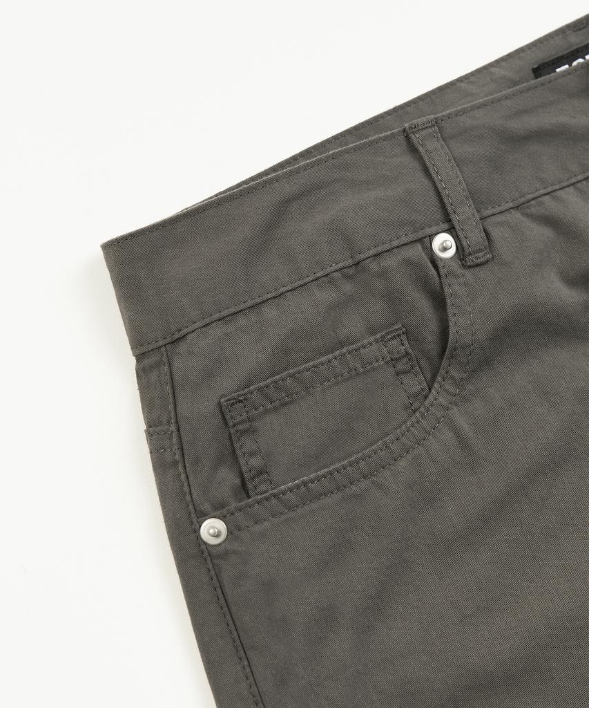 TOFFEE Curved Barrel Cotton Pants (Charcoal)