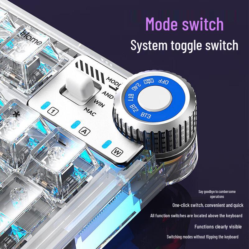 AOCK98 Tri-Mode Transparent Custom Mechanical Keyboard