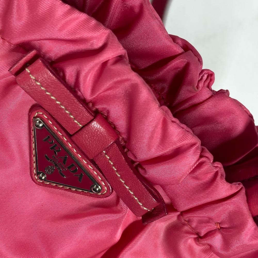 PRADA Shoulder Bag Bag Logo ribbon 2WAY bag Hand Bag Nylon pink