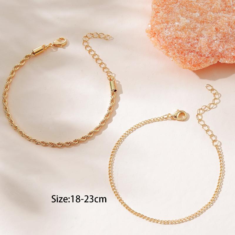 2pcs/set Minimalist Chain Bracelet