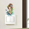 Cartoon Niedlicher Elf Blume Schmetterling Kinderzimmer Wandschalter Dekorative Aufkleber