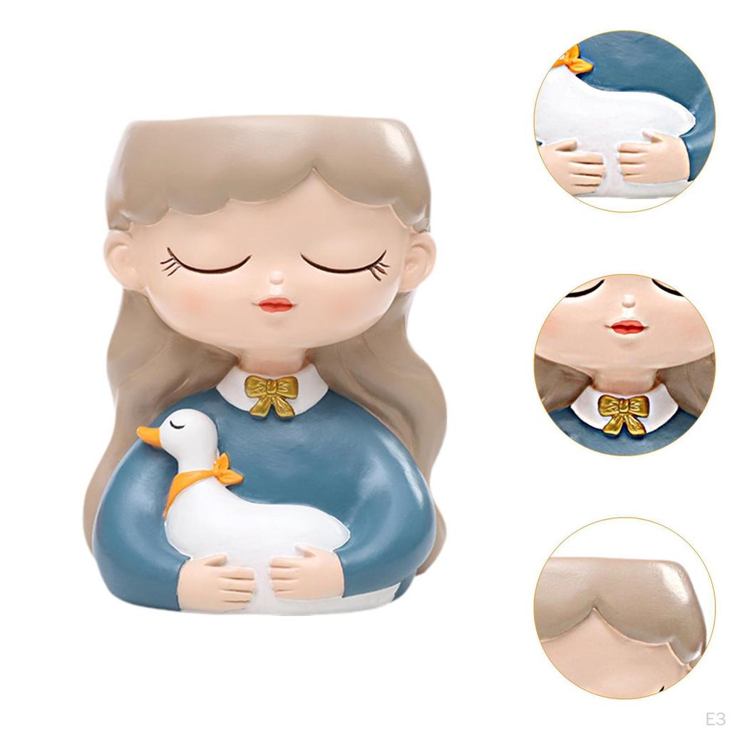 Donica głowa wróżki doniczka kreatywna rzeźba ozdoba kompozycje centralne pojemnik na rośliny