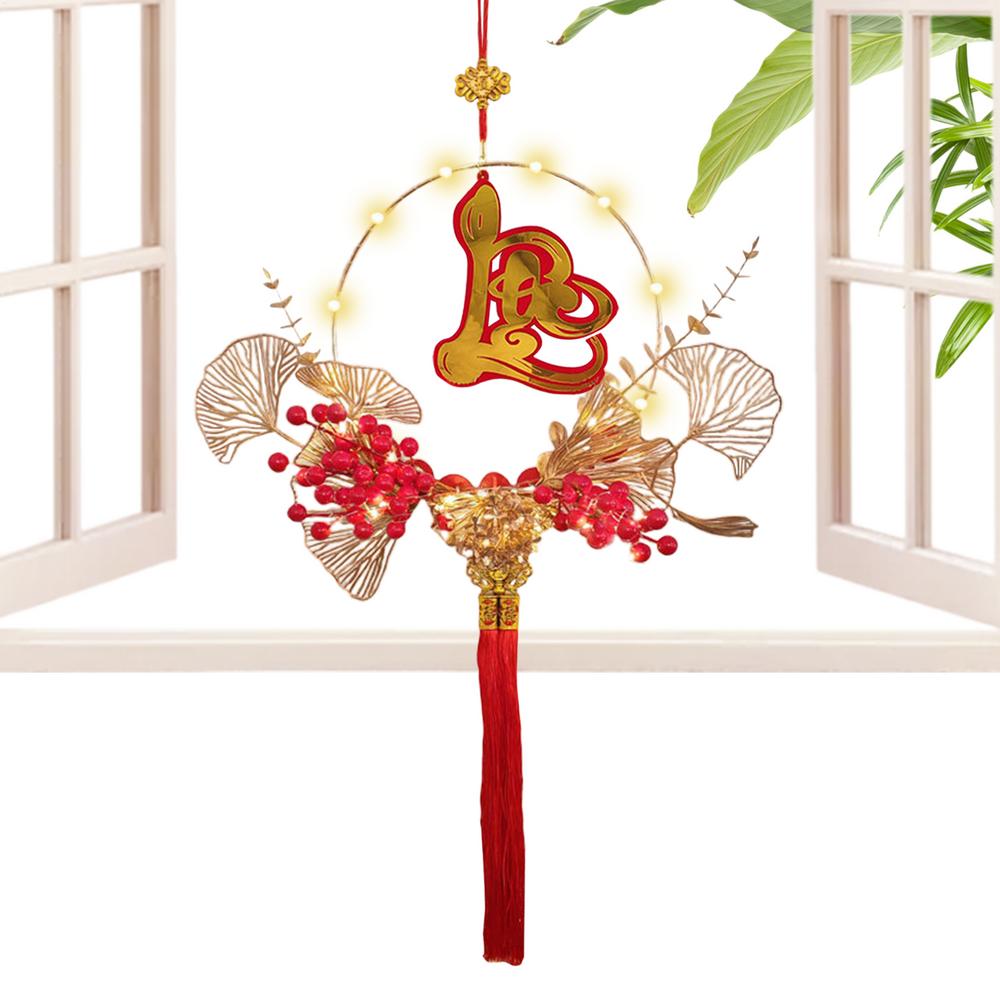 2025 Vietnamese Lunar New Year Decoration Light Up Snake Year Pendants New Year Decorations Festive Hangable Fu Character