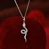 Sterling Silver Red Agate Bell Necklace - Women's Christmas Light Luxury Clavicle Chain