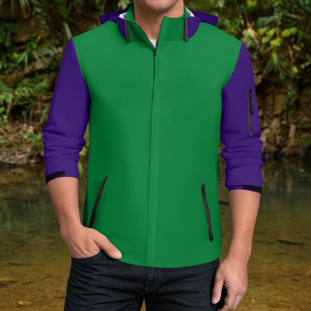 Rain Jacket Men Waterproof Windbreaker, Lightweight Hooded Raincoat For Daily Casual