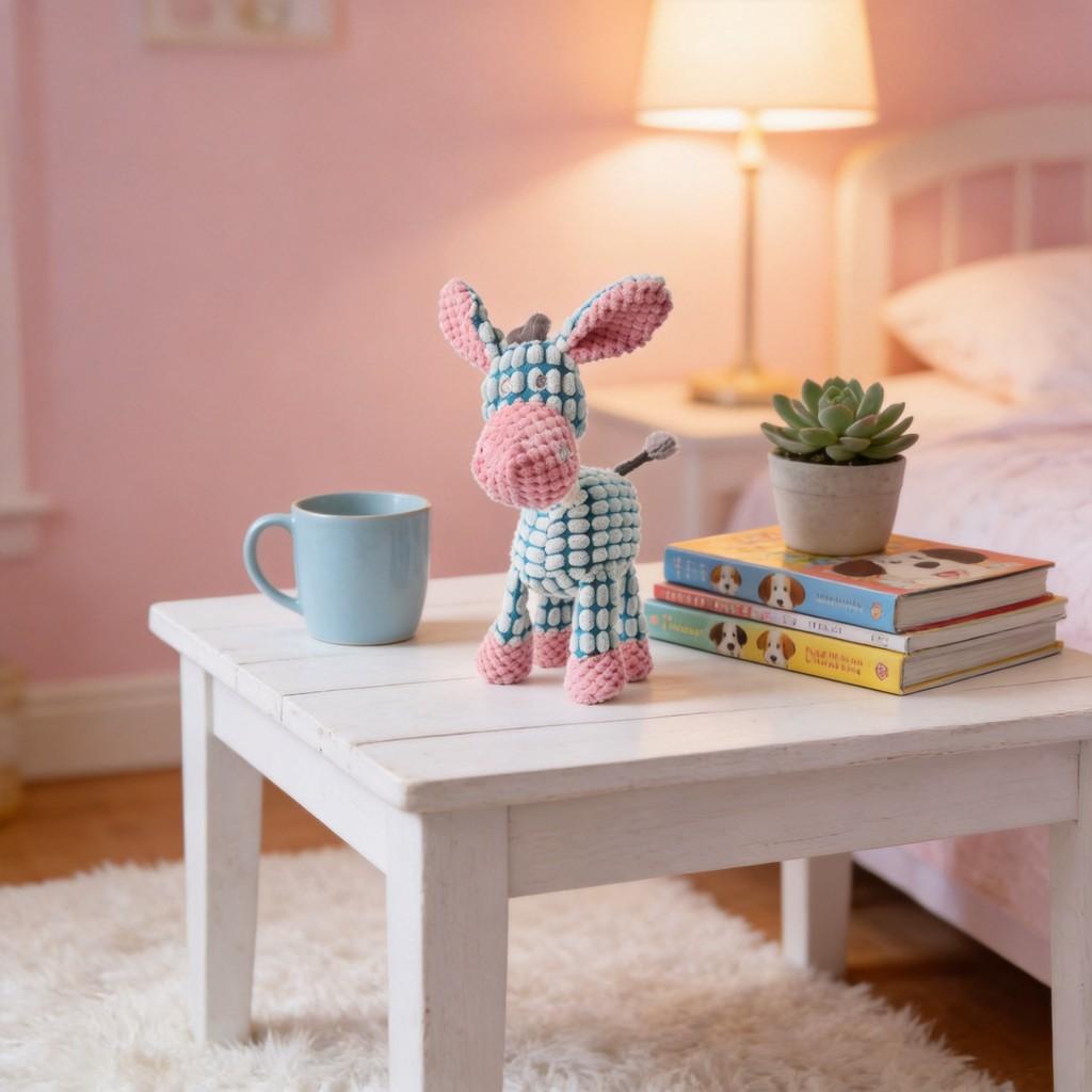 Plush Dog Chew Toy With Cotton Rope For Interactive Dental Relief