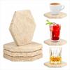 Natural Marble Coasters Placemat Travertine Insulation Pads  Photography Props