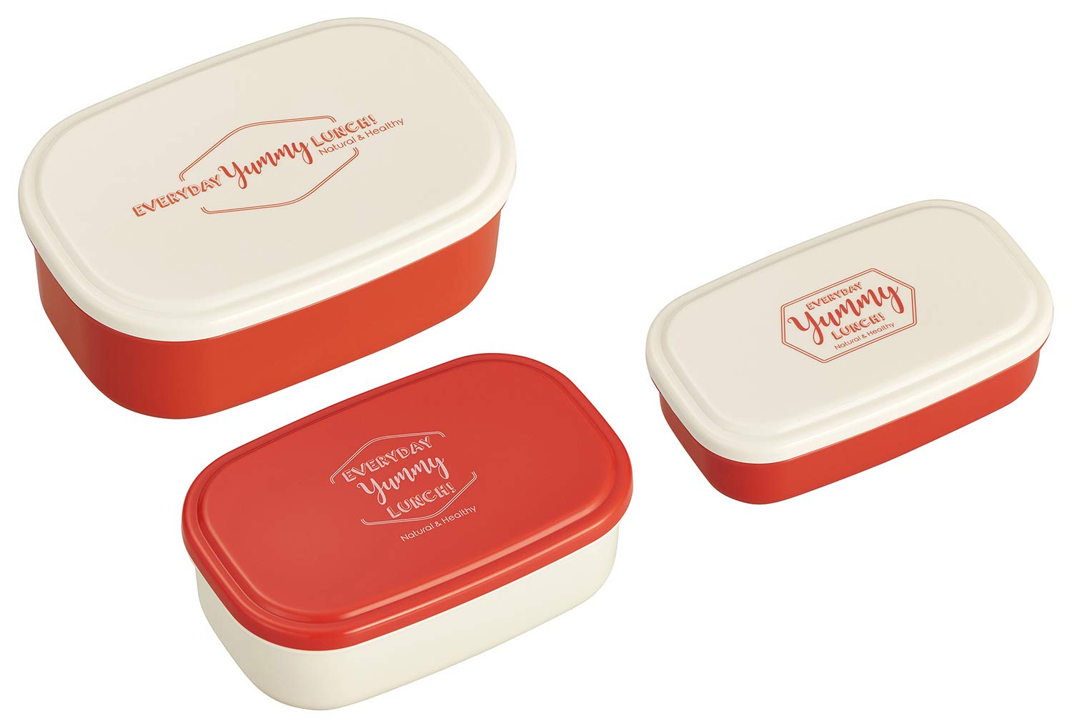 

OSK EVERYDAY Yummy Bento Sealable Container in LUNCH! Box, Red, 180ml/300ml/480ml, (Made Japan) SP-31