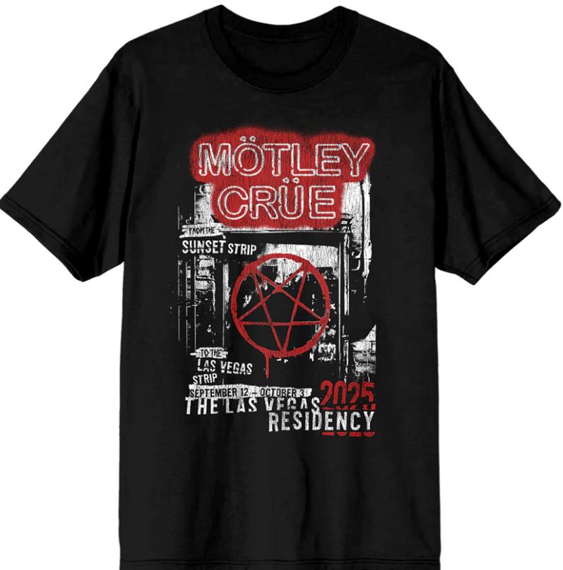 

2026 Motley Crue The Las Vegas Recency Переизданные футболки Стильные и повседневные с коротким рукавом для мужчин и женщин 4XL