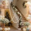 1Set Wedding Backdrop Wall Decor - Faux Large Pearl - DIY Beaded Garland White Ball Pendant & Figurine