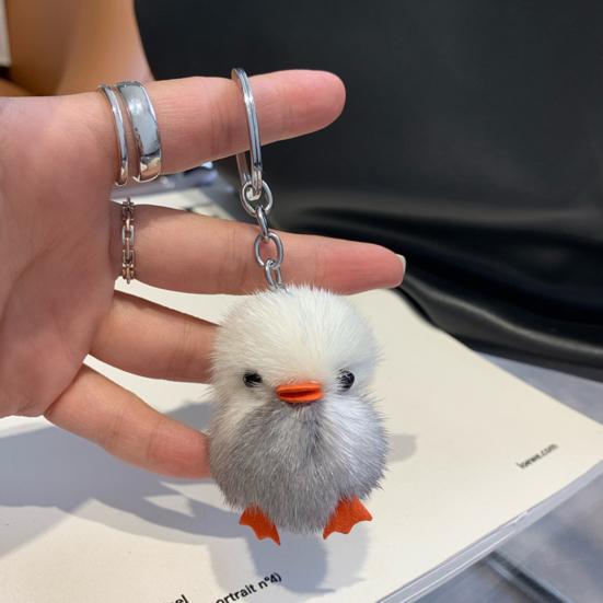 Keychain Soft Plush Duck Shape Portable Anti-Lost Key Holder Mobile Phone Chain Bag Hanger Backpacks Suitcases Hanging