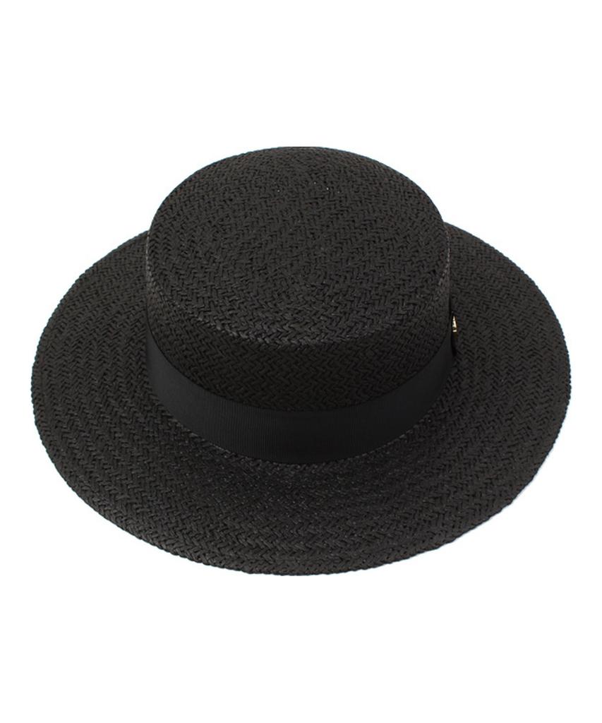 Black Flat Panama Hat