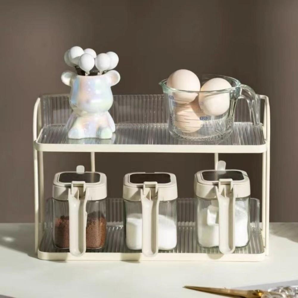 Double-layer Organizer Shelf Simple Design Condiment Shelf Space Saving Counter Organizer  Bathroom
