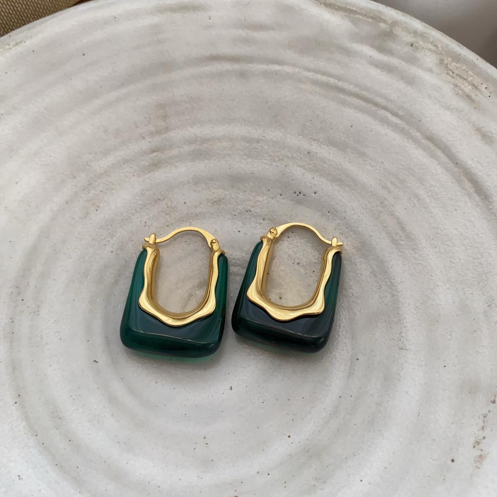 Französische Retro High-End Säumen Harz Ohrringe Design Sinn Persönlichkeit Mode Temperament Ohrringe