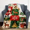 Christmas Patchwork Flannel Blanket Throw Blanket Soft Warm Sofa Bed Camping Home Decor Unique Christmas Gift C922410
