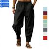Pantaloni Sportivi Estivi a Strisce in Cotone e Lino Hip-Hop da Uomo