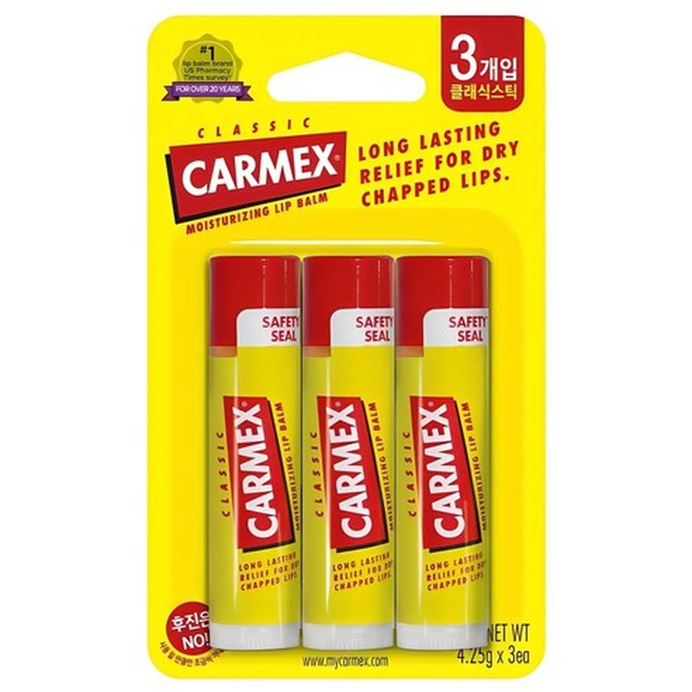 Carmex Moisturising Lip Balm Stick 4.25g (3pcs) – Deep Moisture, Lip Protection, Korean 4.25g (3pcs)
