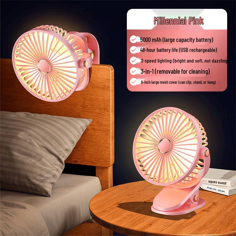 Yabuka 6-inch Rechargeable Clip-On Mini Fan