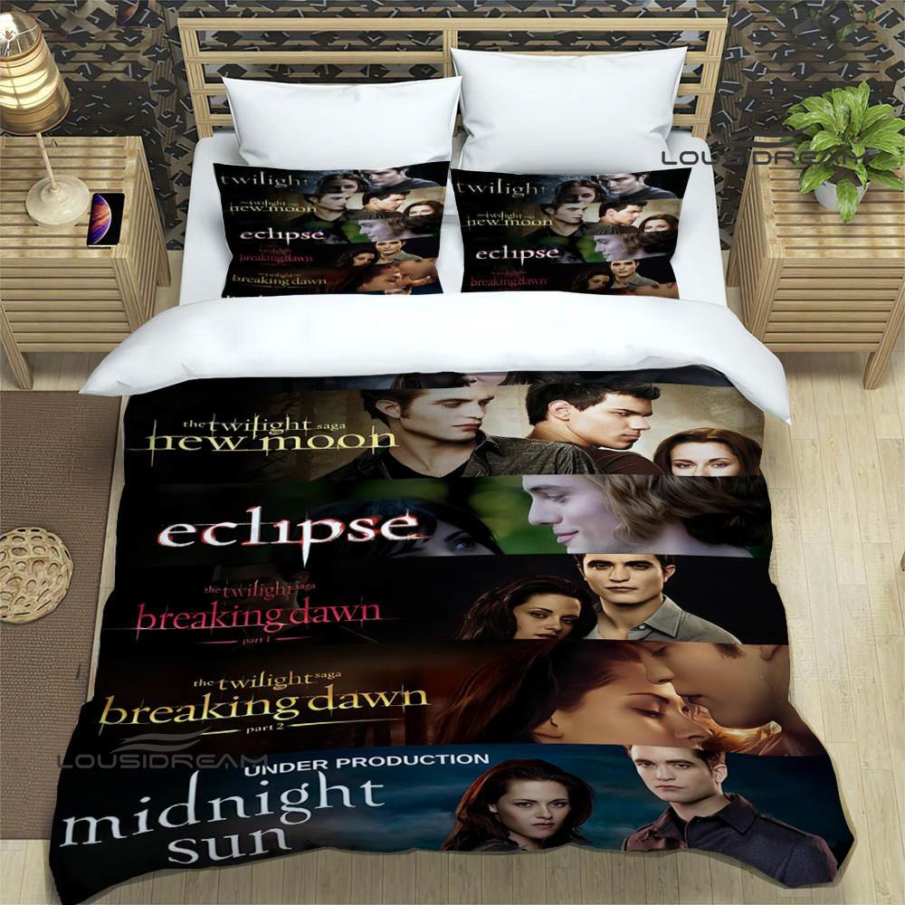 Die Twilight Saga bedruckte Bettwäsche-Sets exquisites Bettwaren-Set Bettbezug Steppbett-Set Bettwäsche-Set Luxuriöses Geburtstagsgeschenk