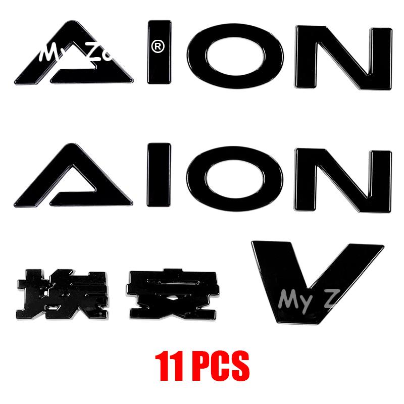 For GAC AION V 2024 2025 2026 Car Car Black Label Sticker Car Front Logo Frame Head Bumper Decor Sticker Cover Accessories