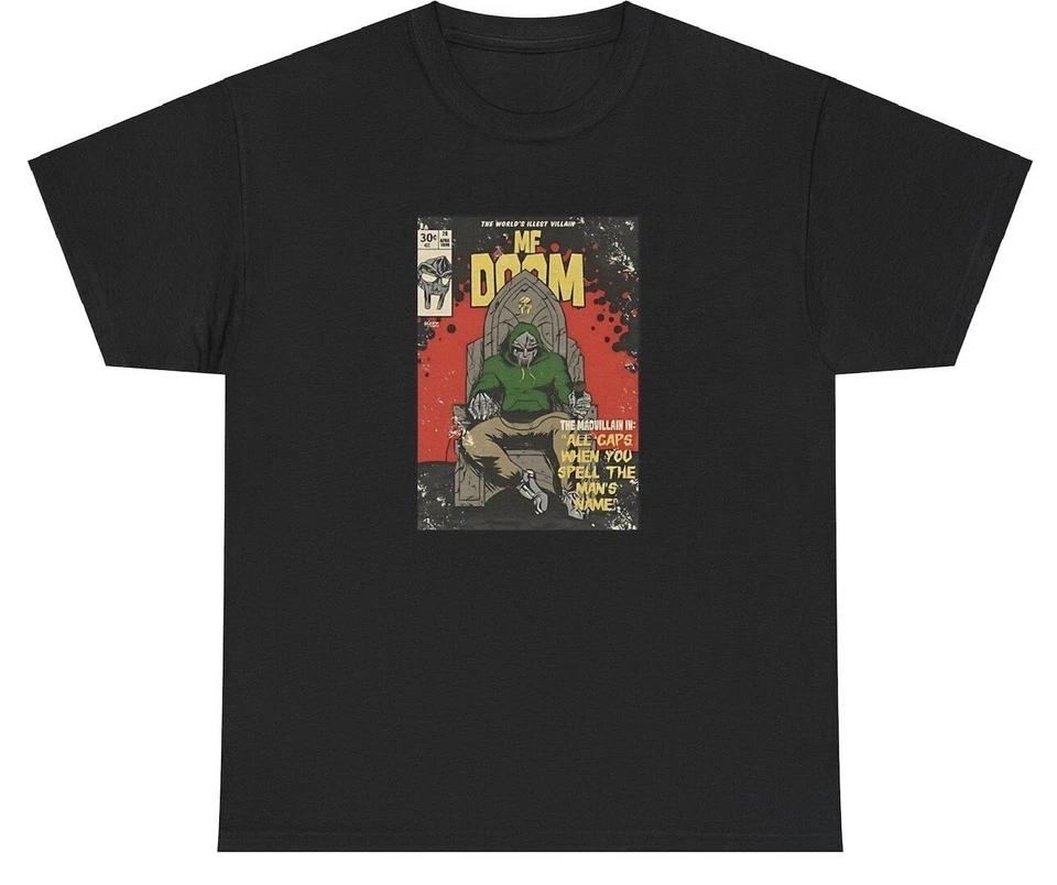 MF Doom T Shirt 90s Retro MF Doom Graphic Figure Merch Pump Cover Gift Tee S