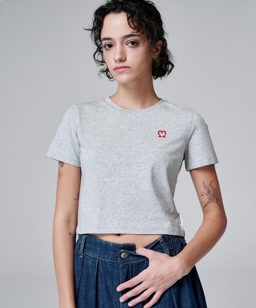 MALOUPE 5210 Crop Signature T-Shirt (Gray)