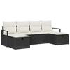 VidaXL Ensemble de Canapé de Jardin 6 Pièces avec Coussins Noir et Crème en Rattan Synthétique, résistant aux intempéries. 3359216