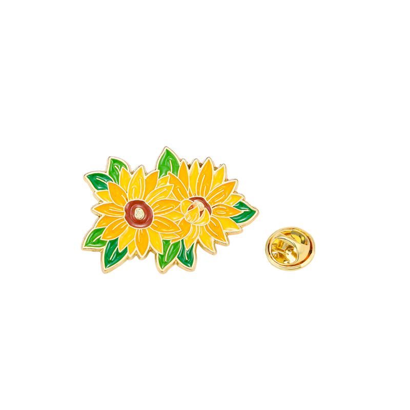 

4 Styles Pretty Women Flower Design Enamel Brooches Peony Peach Blossom Daisy Floret Lapel Pins For Girls Clothes Accessories