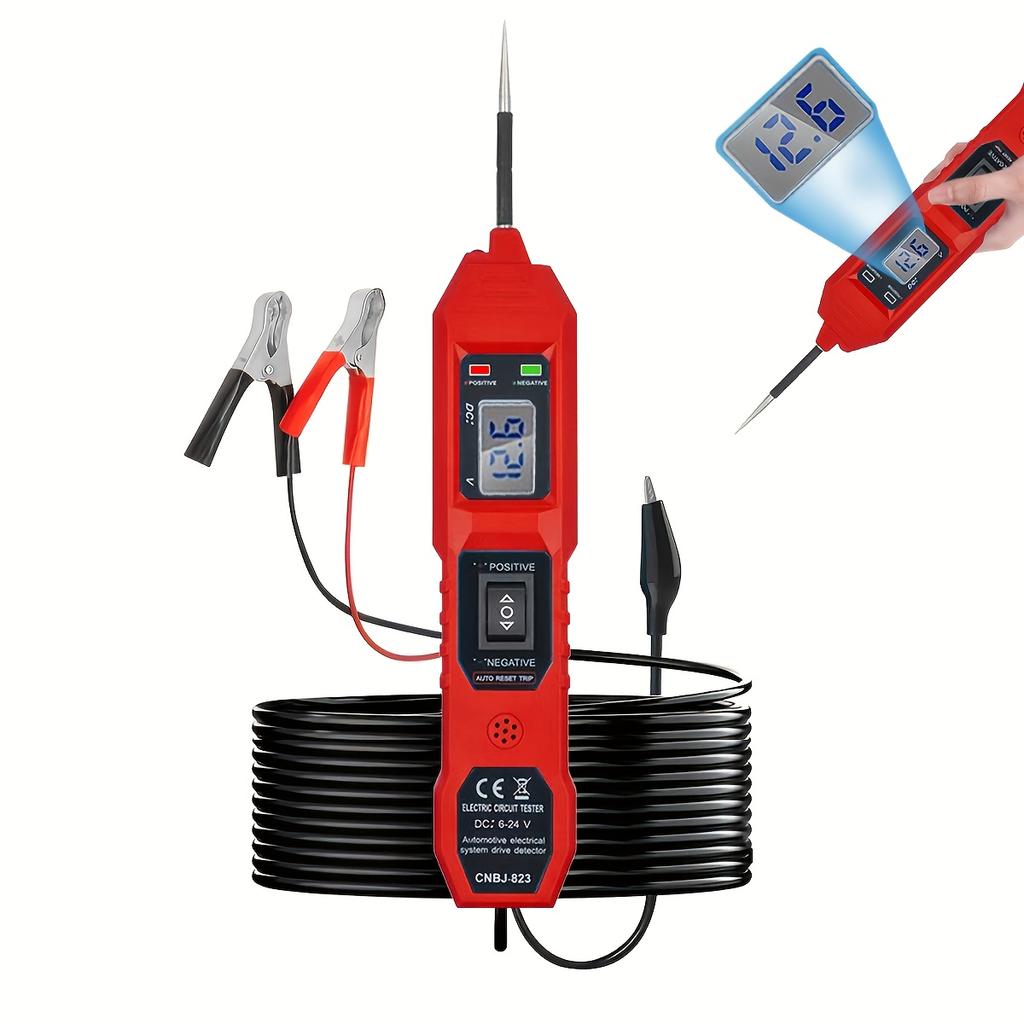 Smart Car Circuit Tester with Led Voltage Display, USB Powered, Compatible with 3.5-36V Dc Automotive Electrical Systems, Digital Multimeter Probe