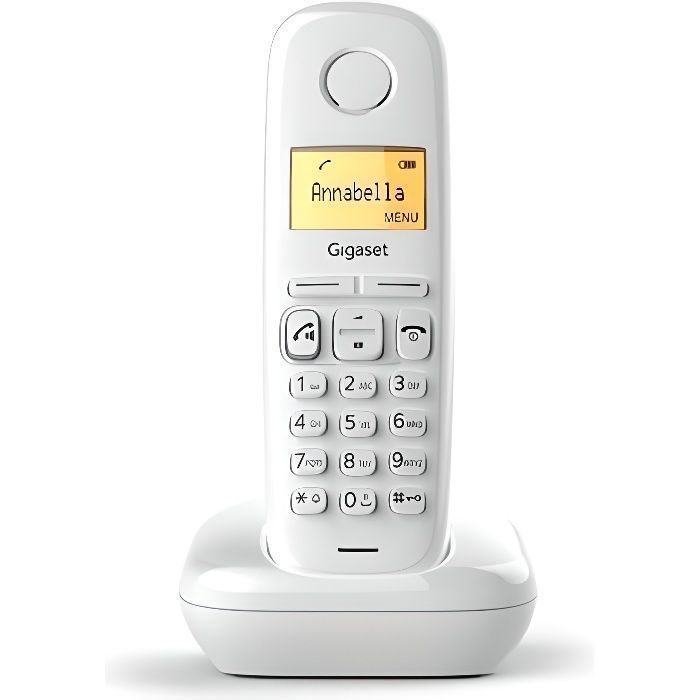 Gigaset A270, Téléphone DECT, Combiné Sans Fil, Haut-parleur, 80 Entrées, Identification De L'appelant, Blanc