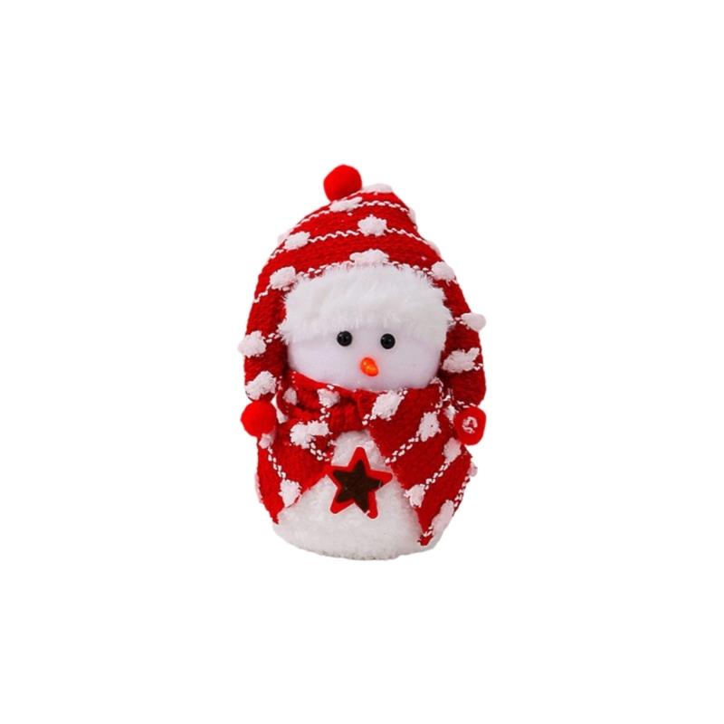 Plush Snowman Doll Desktop Ornaments Lovely Christmas Snowman Decorations For Outdoor Indoor Holiday Festival Wedding