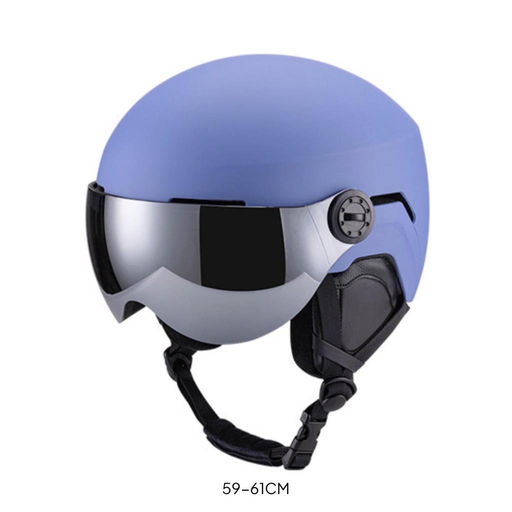 OnePiece Ski Helmet with Builtin Reflective Visor ImpactResistant PC Shell Expanded