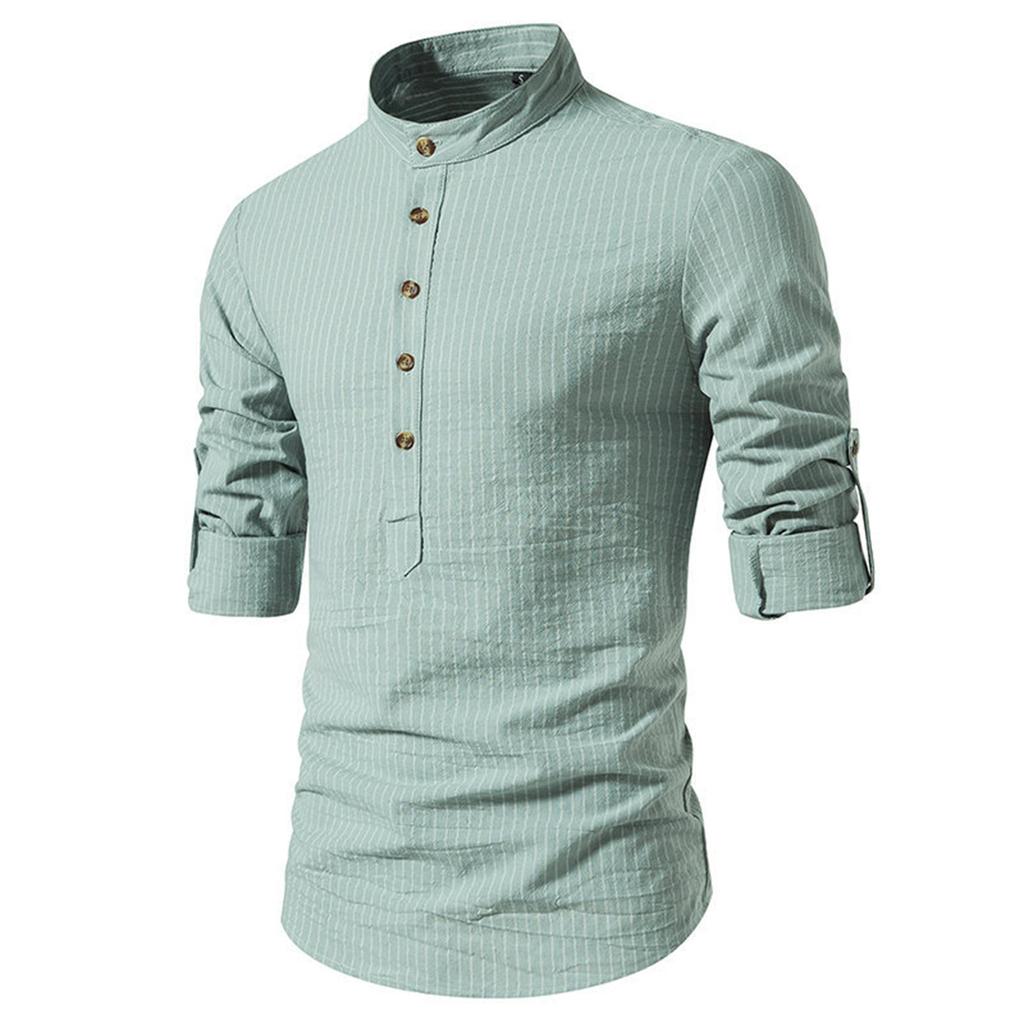 Men's Japanese Casual Fashion Business Striped Shirt Men's Long Sleeves