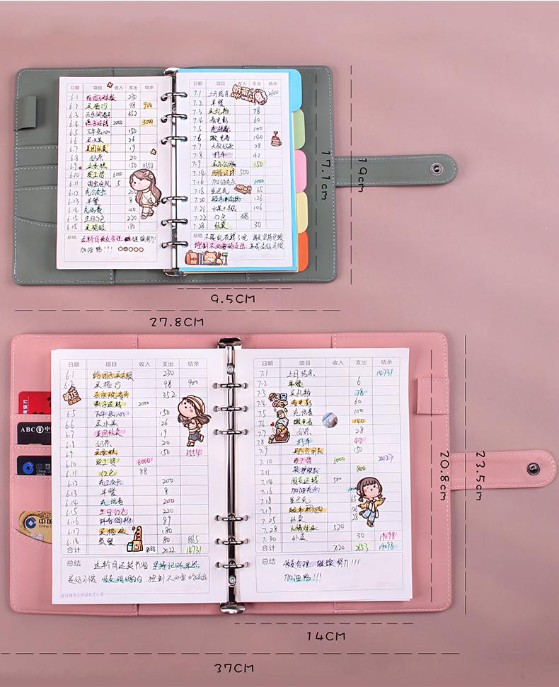 NOWY Macaroon Color A6/A5 PU Leather DIY Binder Notebook Cover Diary Agenda Planner Paper Cover School Paperwear