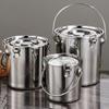 304 Stainless Steel Sealed Bucket With Buckle Sealed Transportation Bucket Oil Bucket Food Delivery Bucket for Home Restaurant