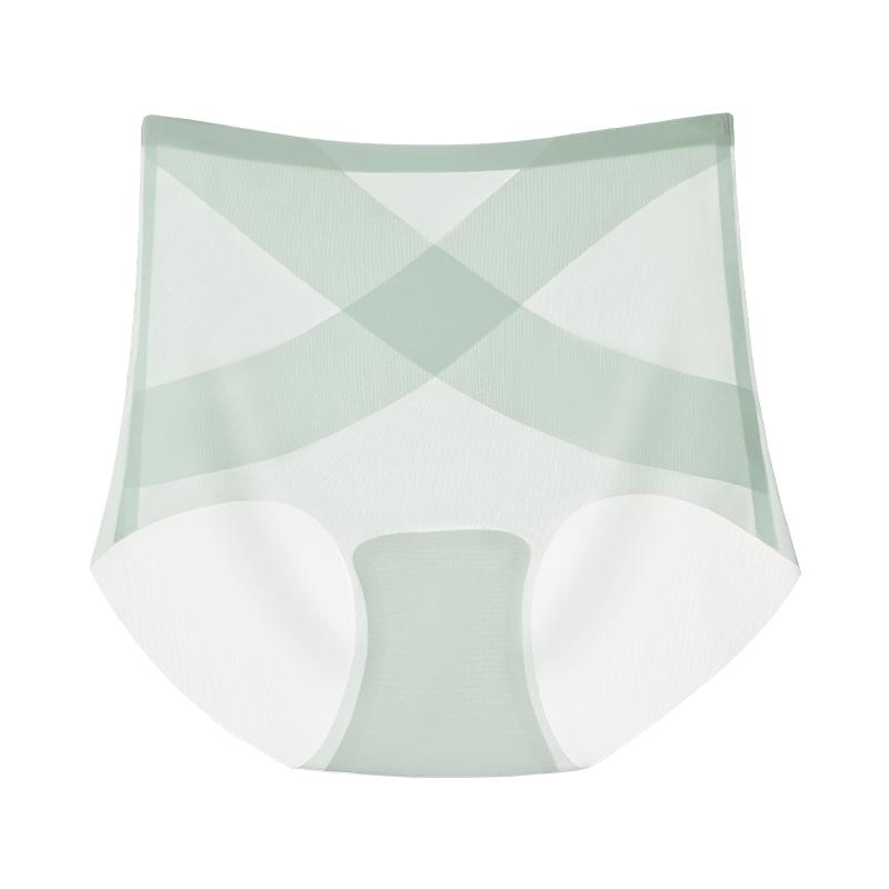 

Утягивающее нижнее белье с высокой талией, бесшовные женские трусики из ледяного шелка, женские трусики, бесследные трусы, корректирующее женское белье XXL зелёный