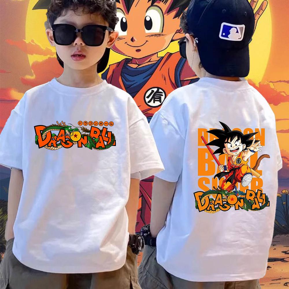 Dragon Ball Z Children's T-shirt Cute Anime Boy 1-11 Year Old Super Saiya Cartoon T-shirt